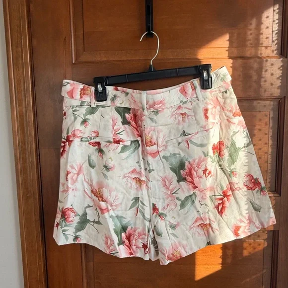 NWT EXPRESS WOMENS HIGH WAISTED FLORAL LINEN SHORTS - Picture 6 of 6